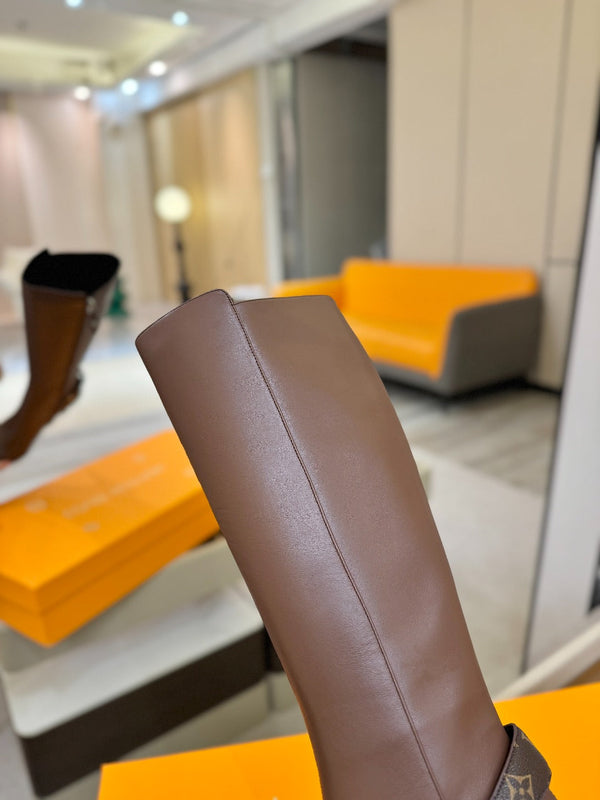 LV Legacy High Boot 90mm Chocolate Brown Calfskin 504737