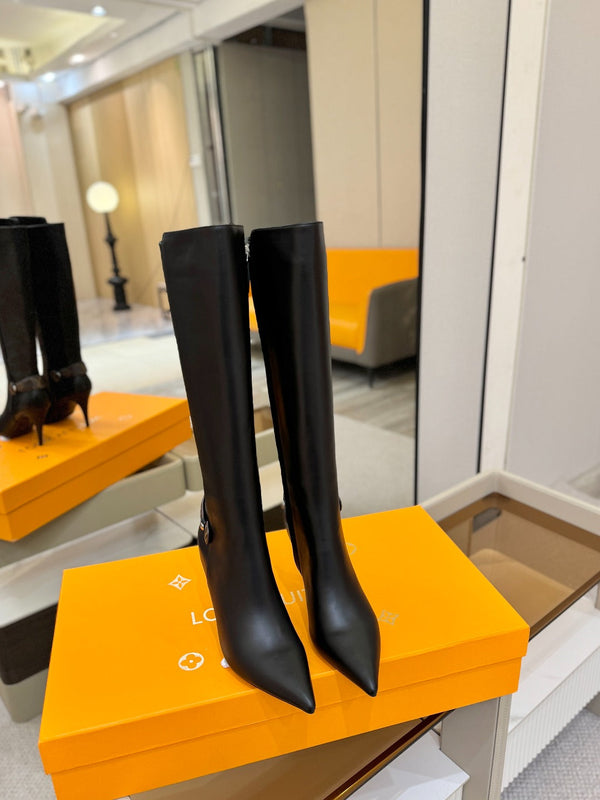 LV Legacy High Boot 90mm Black Calfskin 504736
