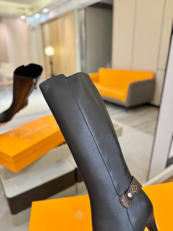 LV Legacy High Boot 90mm Black Calfskin 504736