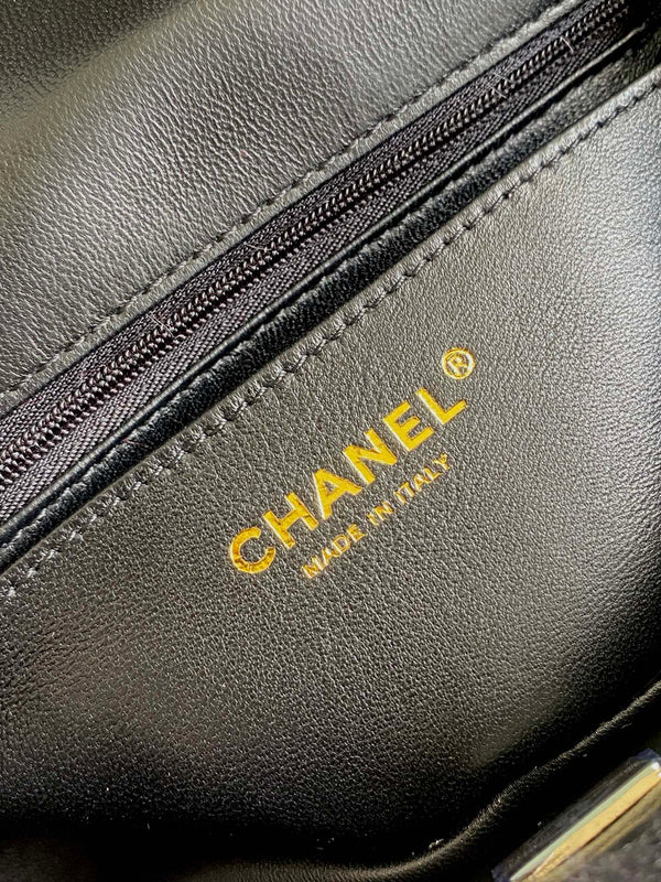 Mini CF 25 Flap Bag Black Shearling