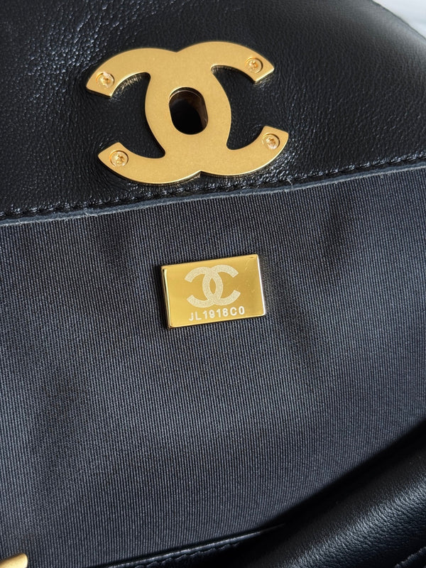 CC 25A Small Tote 36cm Chocolate Brown Suede Black Calfskin