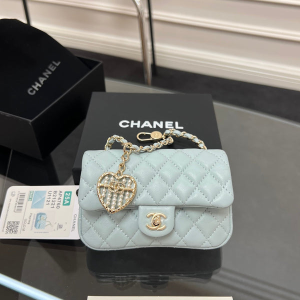 CC 25A Super Mini Bag 12.5cm Cloud Blue Lambskin