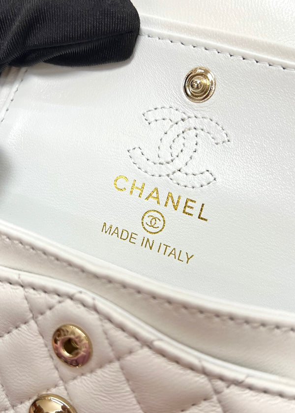 CC 25A Super Mini Bag 12.5cm White Lambskin