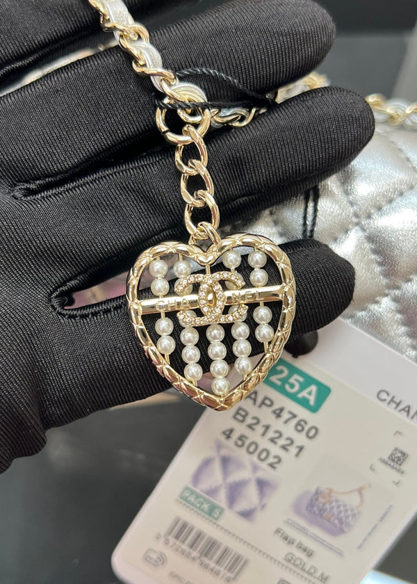 CC 25A Super Mini Bag 12.5cm Silver Lambskin