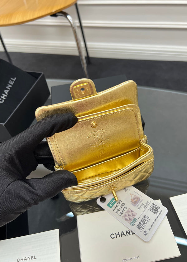 CC 25A Super Mini Bag 12.5cm Gold Lambskin