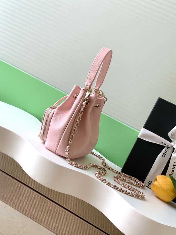 CC 22B Mini Chain 12.5cm Buckle Bag Pink Calfskin