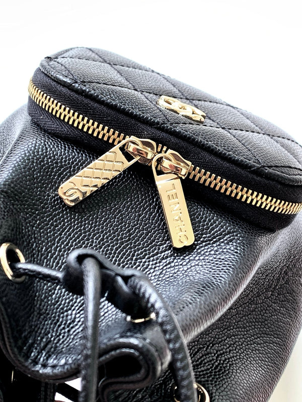 CC 22B Mini Chain 12.5cm Buckle Bag Black Calfskin