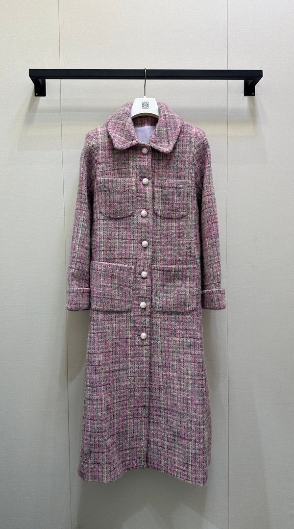 CC 25B Pink Tweed Long Coat
