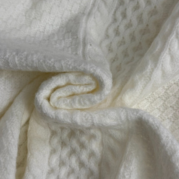 CC Double-Pocket Long-sleeved Cable-knit Cardigan