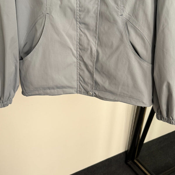 CC Logo Embroidered Long-sleeved Hooded Zipper Windbreaker Jacket