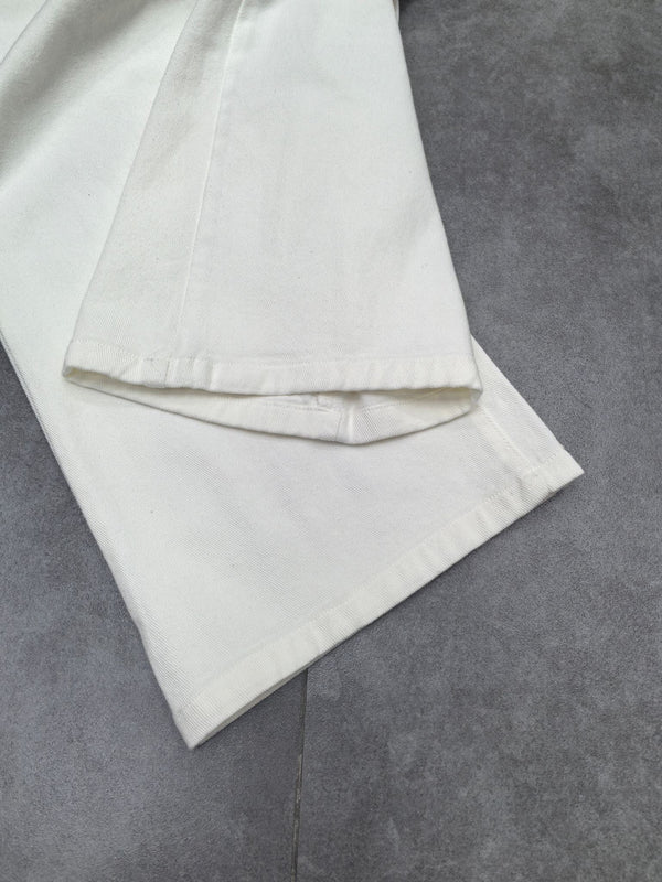 CC Faux Two-Piece Denim Trousers With Trims