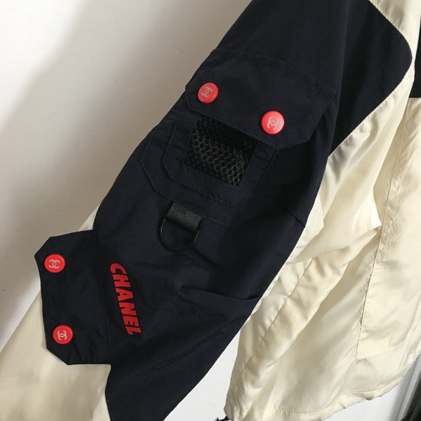 CC Logo Letter Offset Color Multi-pocket Long-sleeved Windbreaker Jacket