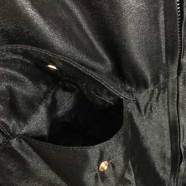 CC Drawstring Waist Short Long Sleeve Hooded Thin Shiny Windbreaker Jacket