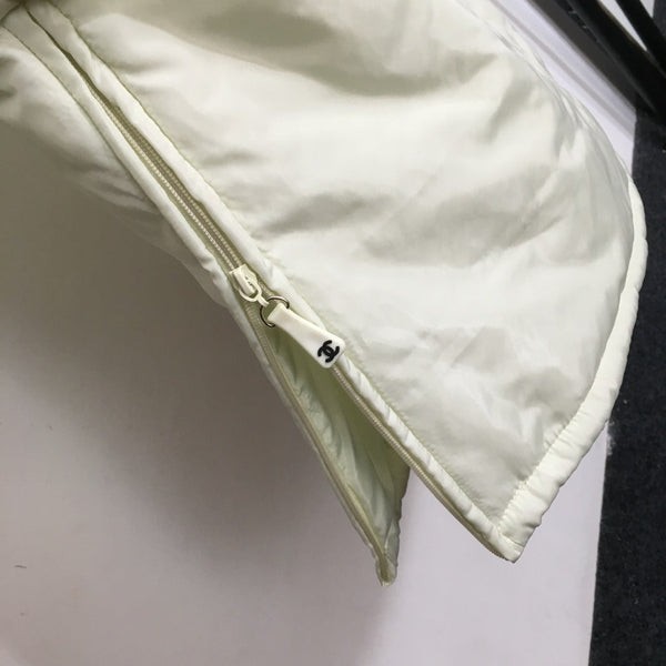 CC Side Slit Logo Half-zip Long-sleeved Hooded Cotton Jacket