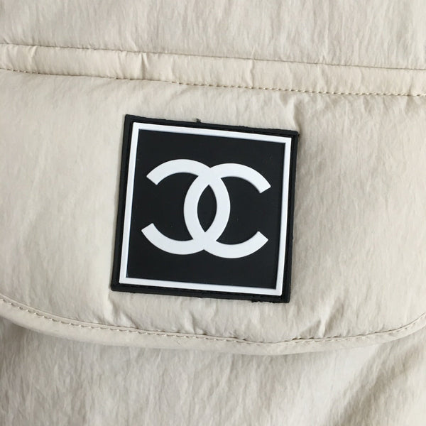 CC Logo Offset Printed Double Pocket Stand Collar Long Sleeve Cotton Jacket