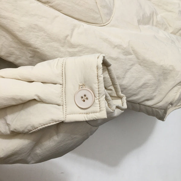 CC Logo Offset Printed Double Pocket Stand Collar Long Sleeve Cotton Jacket