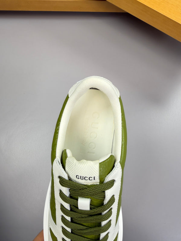 GG SNEAKER WHITE GREEN NAPPA LEATHER 194553