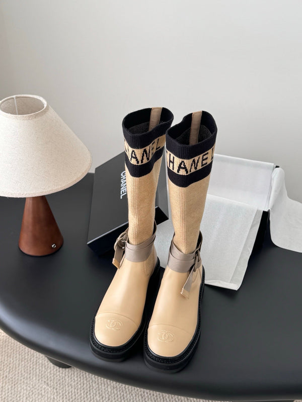 CC 25K High Sock Boots Beige Flyknit 507997