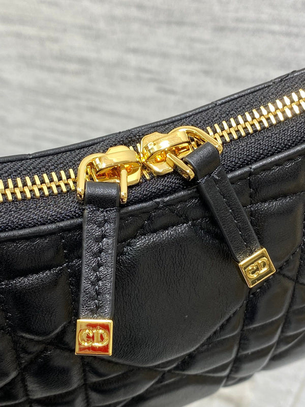 CD Shoulder Bag 19cm black lambskin GHW