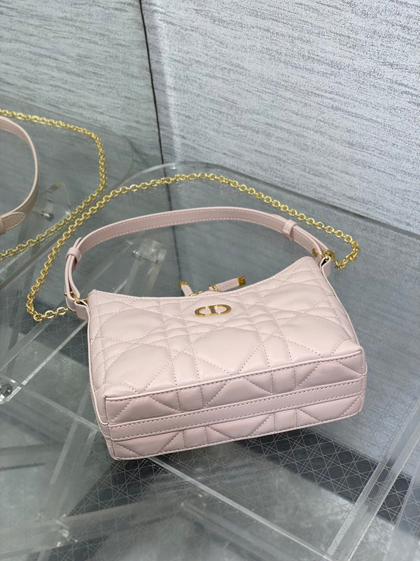 CD Shoulder Bag 19cm pink lambskin GHW