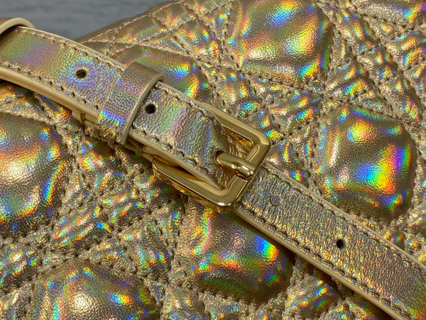 CD Pearl Chain Bag Laser Gold 21cm Lambskin