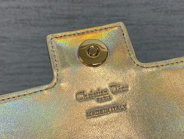 CD Pearl Chain Bag Laser Gold 21cm Lambskin