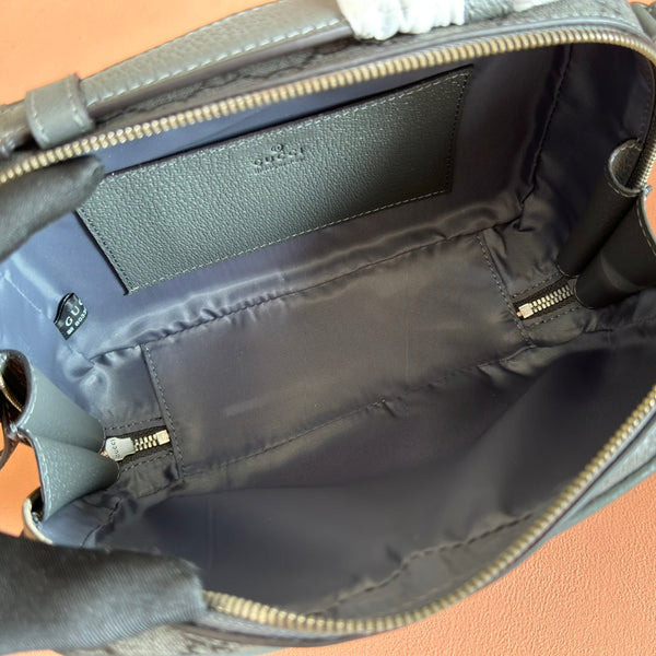 GG Ophidia Small Shoulder Bag 24cm Dark Grey GG Supreme Canvas