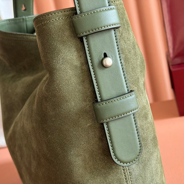 GG 25FW Beatrix Handbag 35cm Moss Green Suede SHW