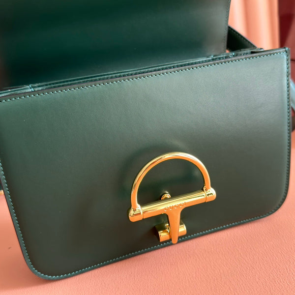 GG 25FW Siena Small Shoulder Bag 23cm Dark Green Calfskin GHW