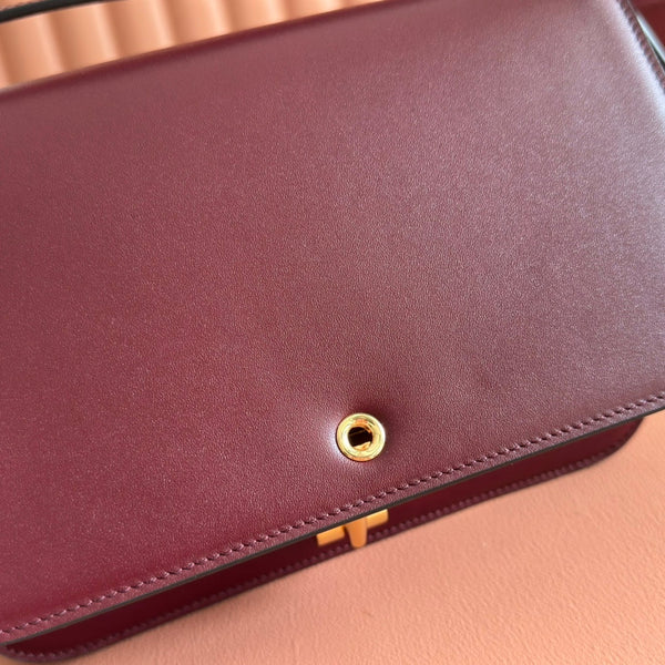 GG 25FW Siena Small Shoulder Bag 23cm Burgundy Calfskin GHW