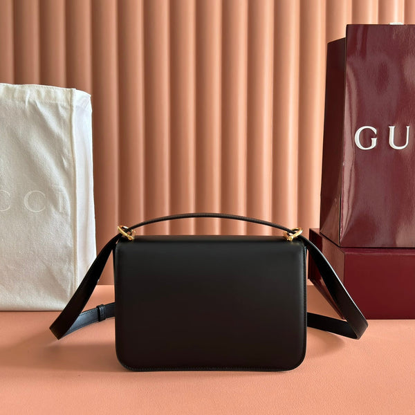 GG 25FW Siena Small Shoulder Bag 23cm Black Calfskin GHW