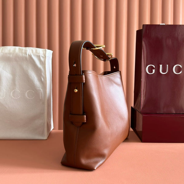 GG 25FW Beatrix Handbag 35cm Brown Calfskin GHW