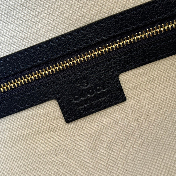 GG 25FW Beatrix Horsebit Handbag 40cm Blue Denim Canvas GHW