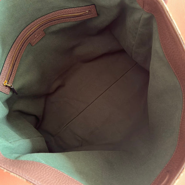 GG 25FW Beatrix Horsebit Handbag 40cm Brown Canvas GHW