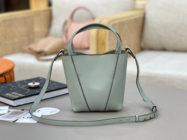 Chloe Spin Tote Bag Small 18cm Light Blue Calfskin 272311