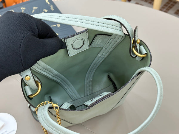 Chloe Spin Tote Bag Small 18cm Light Blue Calfskin 272311