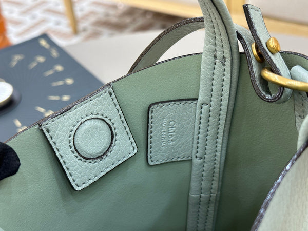 Chloe Spin Tote Bag Small 18cm Light Blue Calfskin 272311