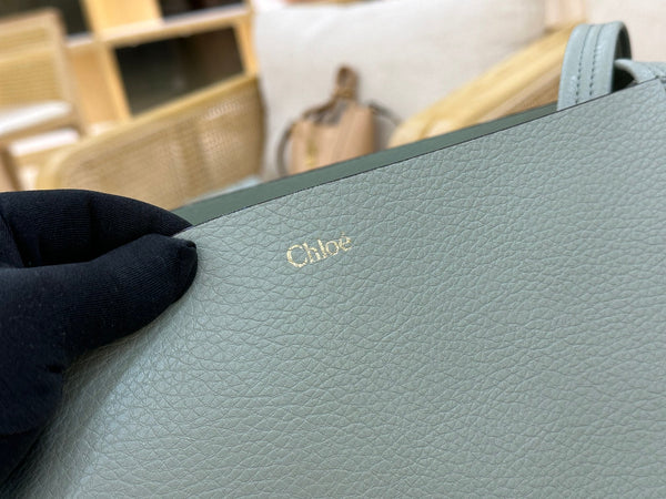 Chloe Spin Tote Bag Large 35cm Light Blue Calfskin 272307