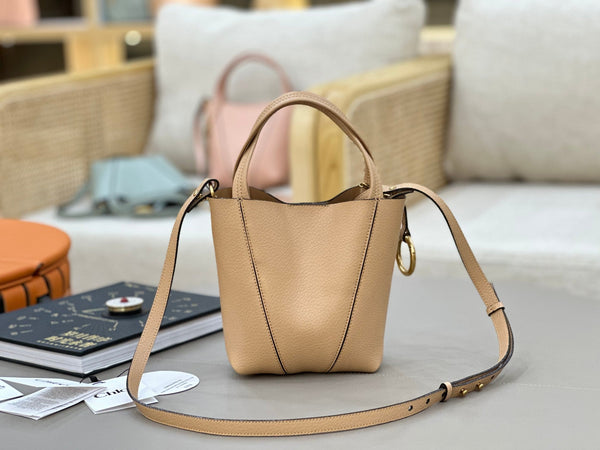 Chloe Spin Tote Bag Small 18cm Beige Calfskin 272304