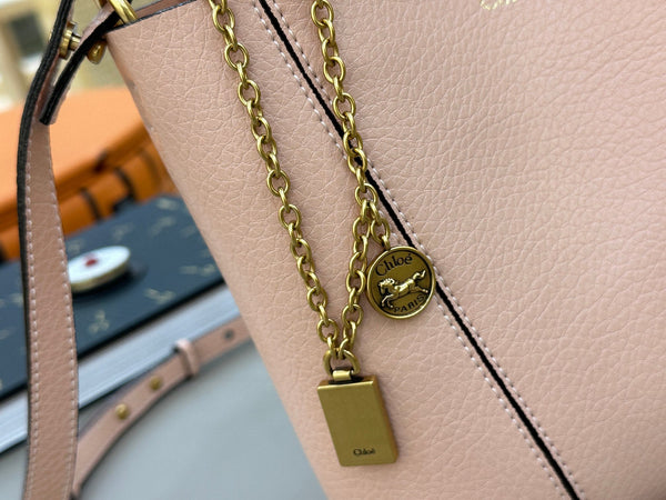 Chloe Spin Tote Bag Small 18cm Pink Calfskin 272297