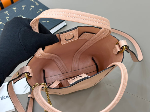 Chloe Spin Tote Bag Small 18cm Pink Calfskin 272297