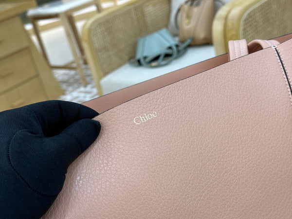 Chloe Spin Tote Bag Large 35cm Pink Calfskin 272293