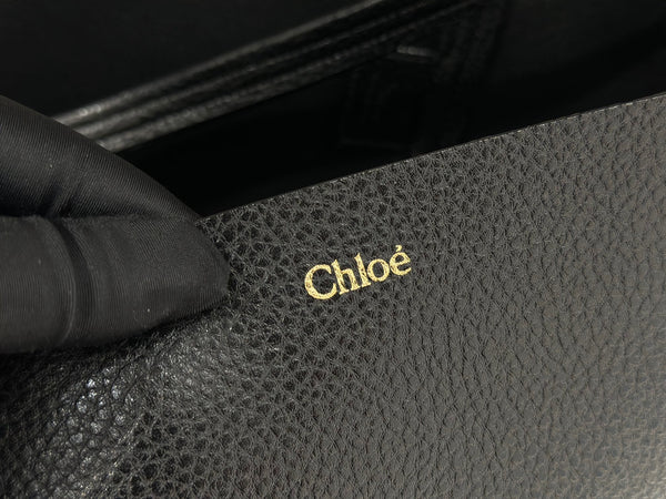 Chloe Spin Tote Bag Large 35cm Black Calfskin 272269
