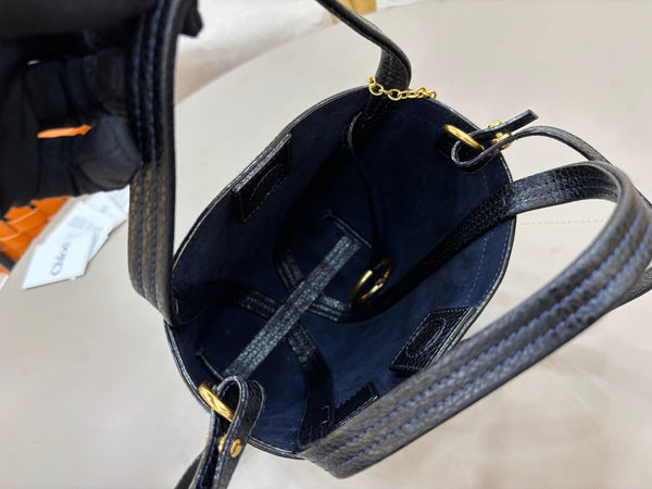 Chloe Spin Tote Bag Small 18cm Blue Denim Calfskin 272221