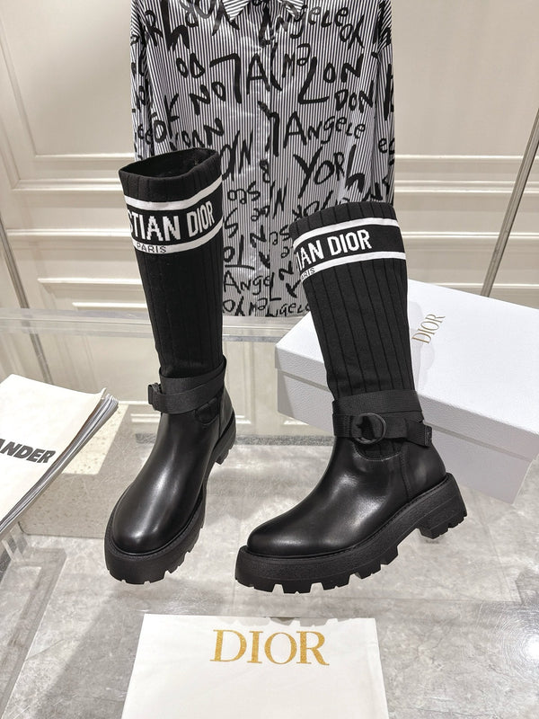 Bottes d'équitation CD Hight Stocking en cuir de vachette noir 565790