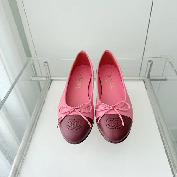 ballerines rose panaché bordeaux agneau 566821