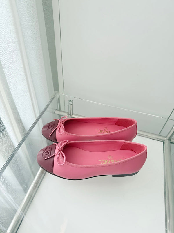 ballerines rose panaché bordeaux agneau 566821