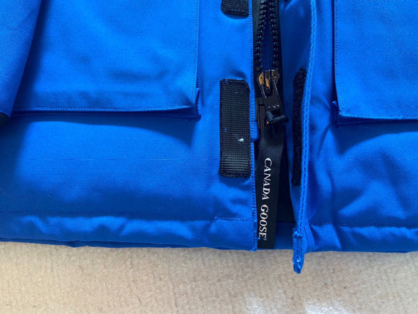 Canada Goose Veste Enfant Fourrure de Loup Bleu Polyester Coton