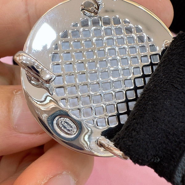 Ceinture femme CC boucle à estamper 30mm élastique en cuir de vachette marron foncé  196836