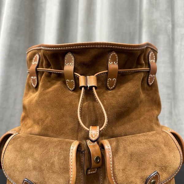 Sac à dos en cuir et suède Polo Ralph Lauren 36 marron